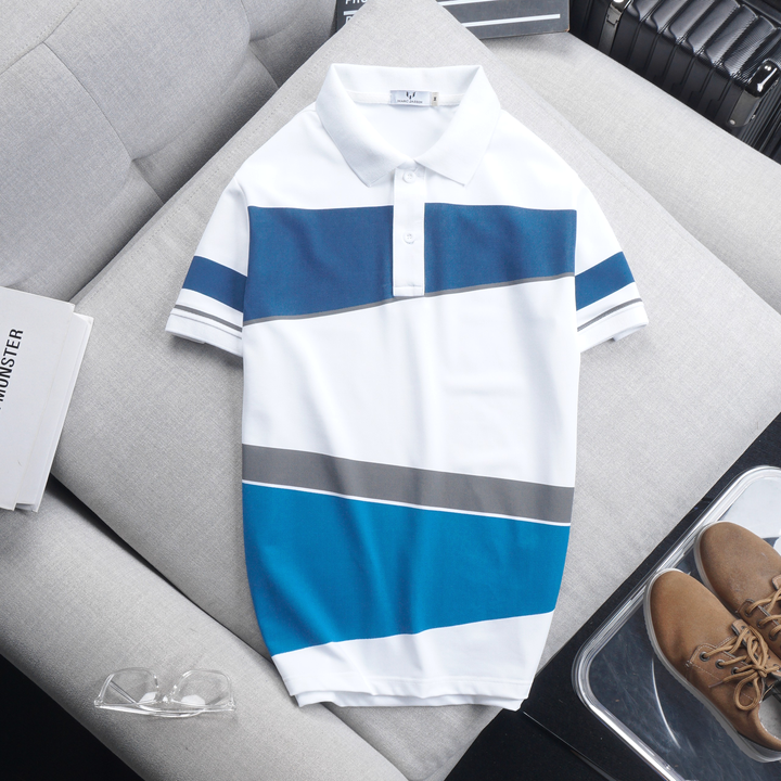 17491-z3666366106925-0706c1c64aeb64fce717a9b17cf6f422-2.png Áo Thun Polo Nam Cá Sấu Poly Phối Kẻ Sọc Màu (Có Size 3XL) - CS185