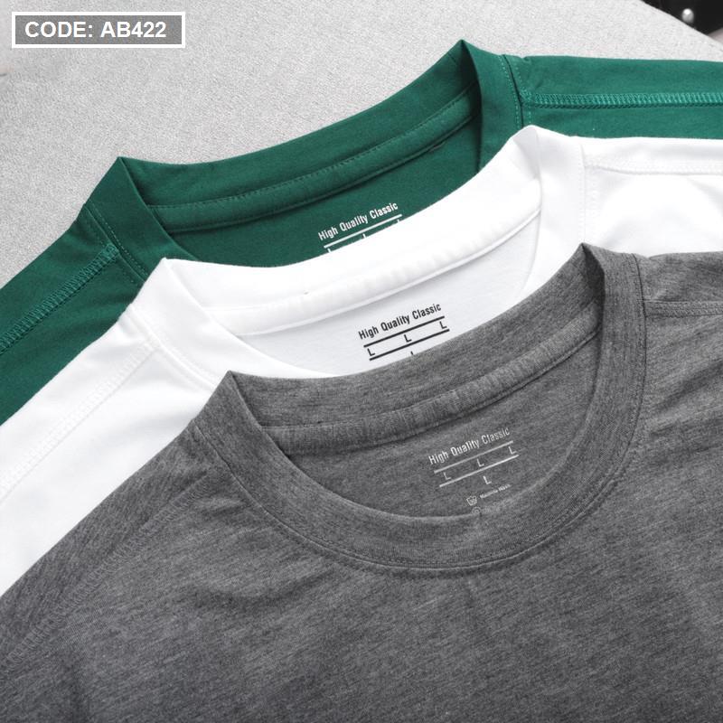 17568-z3700217701138-4d2db4a60b44e10fbc9ec3c425d8138d-8.jpg Áo Thun Nam Cổ Tròn Tay Ngắn Màu Trơn Đơn Giản (Có Size 3XL) - AB422