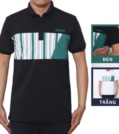 Áo Thun Nam Có Cổ Phối Họa Tiết Sọc Ngang Cá Sấu Poly (Có Size 3XL) - CS189