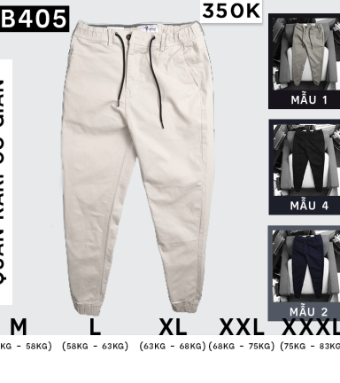 Quần Jogger Kaki Nam Cao Cấp Phối Dây Rút (Có size 3XL) - QB405