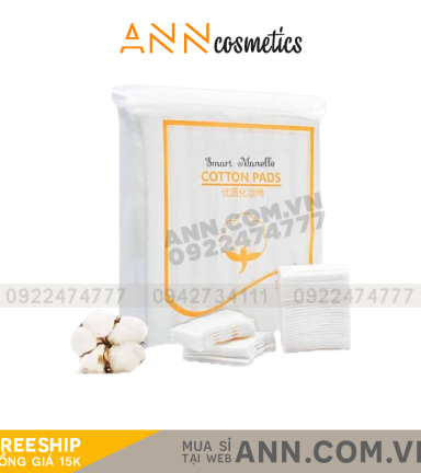 Bông tẩy trang Smart Manelle up cotton 3 lớp 222 miếng - 6941333511112