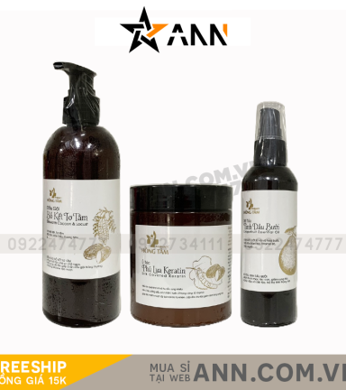 Combo Dầu Gội Xả Xịt Bồ Kết Tơ Tằm Hồng Tâm - COMBOHT