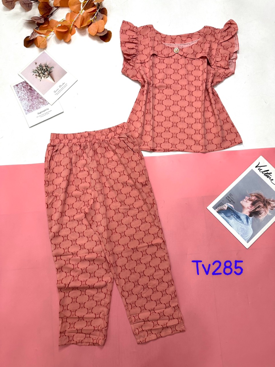 Nơi Lấy Sỉ Đồ Bộ Nữ Mango Quần Dài Tay Cánh Tiên Cổ Bèo - Annshop.Vn