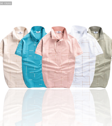 Áo Thun Nam Cổ Bẻ Phối Hoạ Tiết Kẻ Sọc (Có size 3x) - CS202