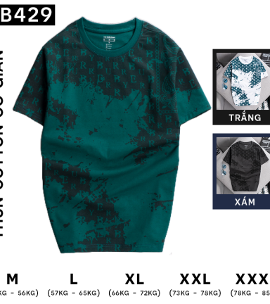 Áo Thun Nam Cổ Tròn Tay Ngắn In Hoạ Tiết Chữ (có size 3x) - AB429
