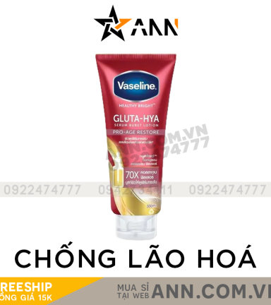 Sữa Dưỡng Thể Vaseline 70x Màu Đỏ Gluta Hya Serum Burst Lotion Pro Age Restore Thái Lan - 8851932448567