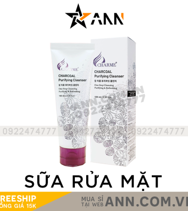 Sữa Rửa Mặt Than Hoạt Tính Charme Charcoal Purifying Cleanser - 8809085103123
