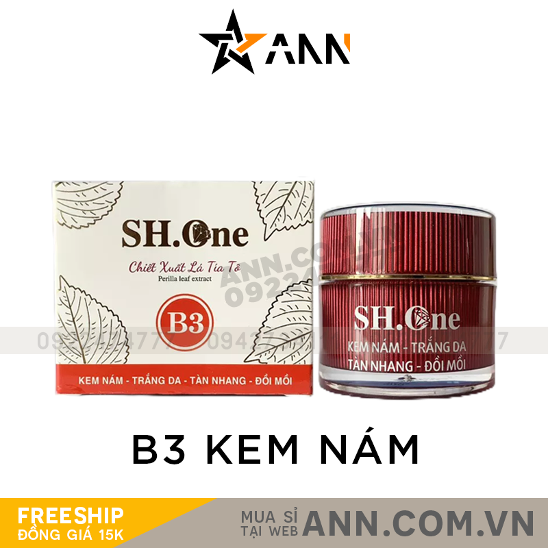 19886-sh6.png Kem Face Nám Trắng Da B3 SH One Đỏ Chiết Xuất Lá Tía Tô - FACEDOB3