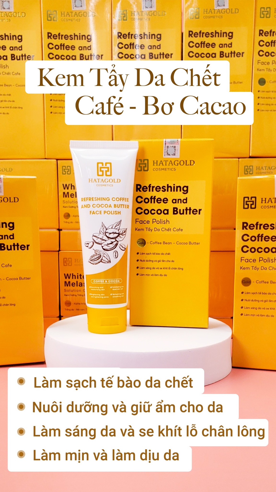Kem Tẩy Da Chết Cafe Bơ Cacao Hatagold Cosmetics 4 Kem Tẩy Da Chết Cafe Bơ Cacao Hatagold Cosmetics