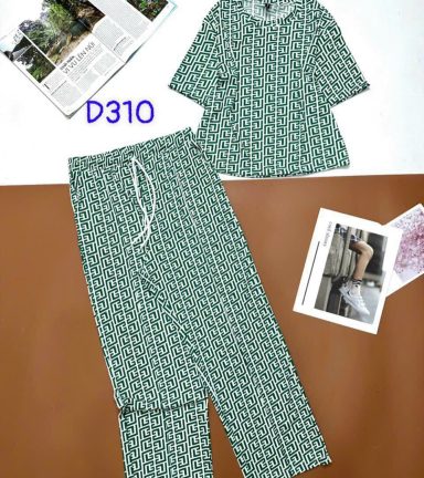 Đồ bộ quần dài áo tay ngắn họa tiết - DBO2223