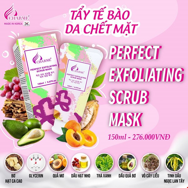 Chỗ sỉ tẩy Tế Bào Chết Da Mặt Charme Perfect Exfoliating Scrub Mask 6 Chỗ sỉ tẩy Tế Bào Chết Da Mặt Charme Perfect Exfoliating Scrub Mask