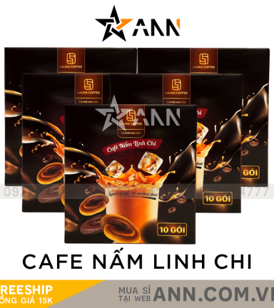 Combo 5 Hộp Cà Phê Nấm Linh Chi Laura Coffee Nhật Kim Anh - 8936206550006