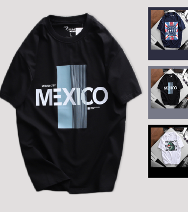 Áo Thun Nam Cổ Tròn Rurumen Mexico Màu Đen Big Size - AB431