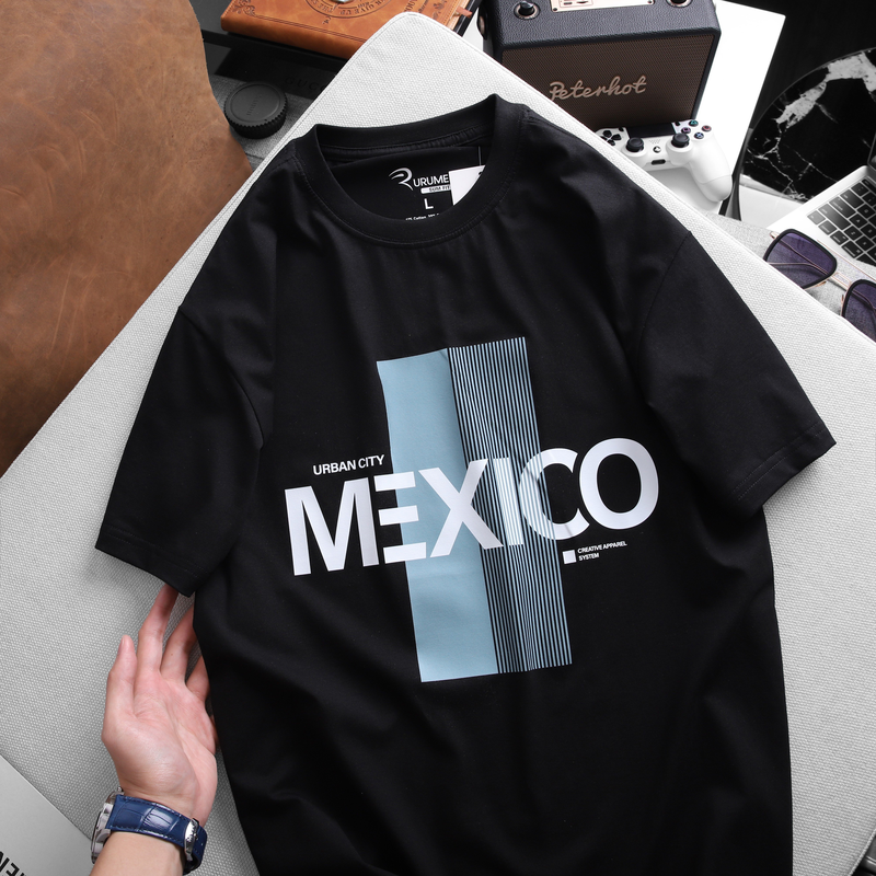 20467-z4540567667973-4f4b864cffc99a9921e39eeed1efa7d7-5.png Áo Thun Nam Cổ Tròn Rurumen Mexico Màu Đen Big Size - AB431