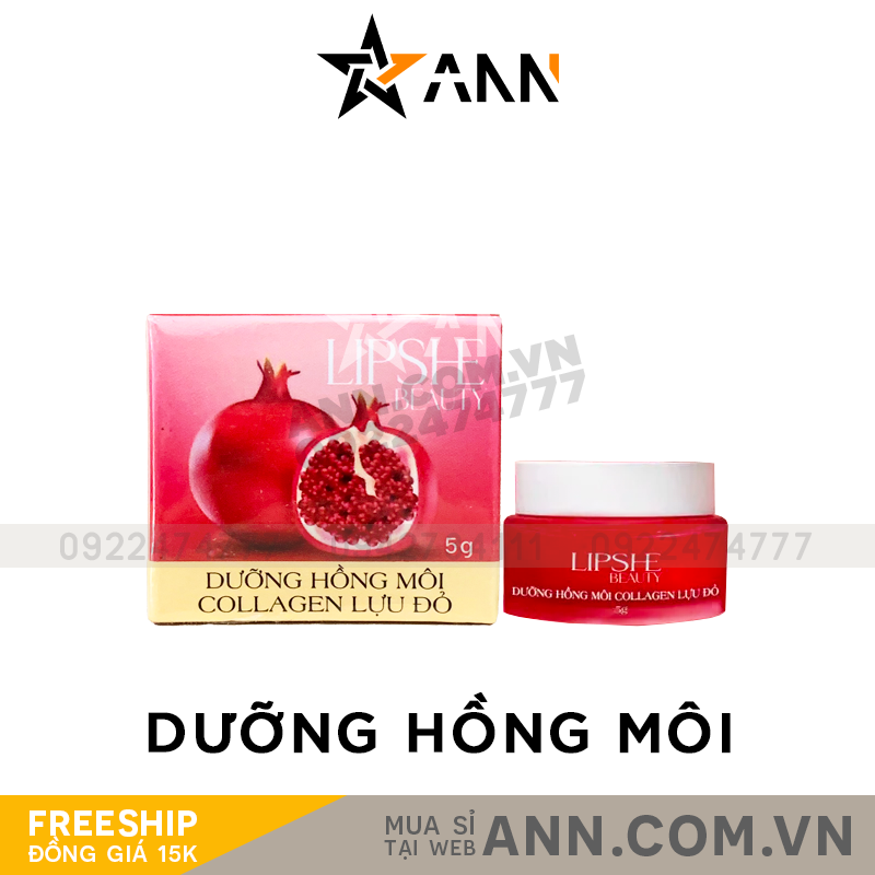 Dưỡng Hồng Môi Collagen Lựu Đỏ LIPSHE Beauty 1 Dưỡng Hồng Môi Collagen Lựu Đỏ LIPSHE Beauty