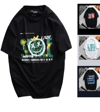 Áo Thun Nam Cổ Tròn Rurumen Màu Đen In Icoin Marshmello Big Size - AB461