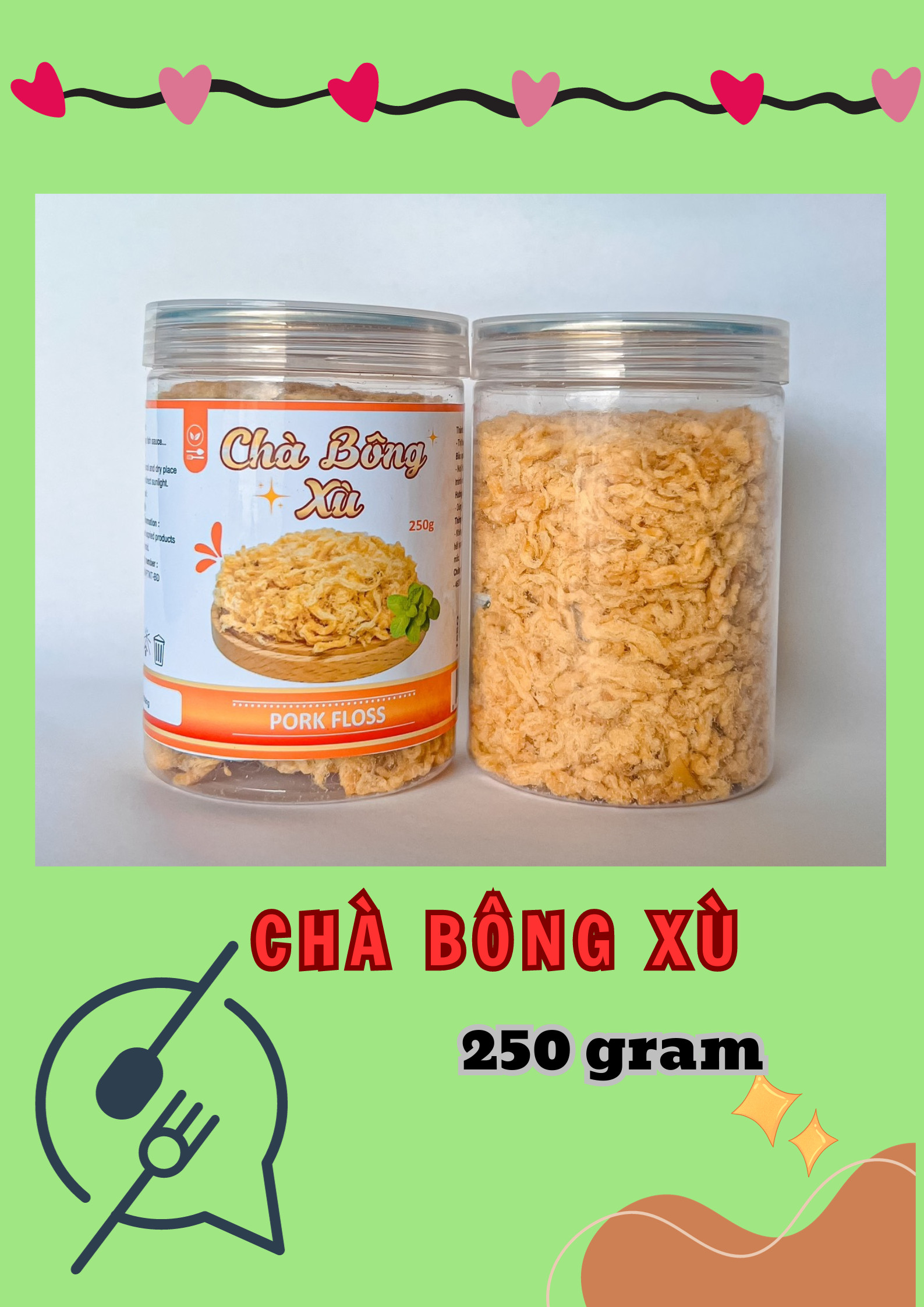 Chà Bông Heo Xù Đặc Biệt 250g 3 Chà Bông Heo Xù Đặc Biệt 250g