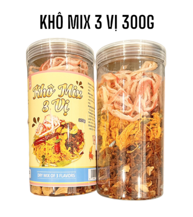 Khô Mix 3 Vị ( Heo -Mực - Gà ) 300g Hộp - KM3V
