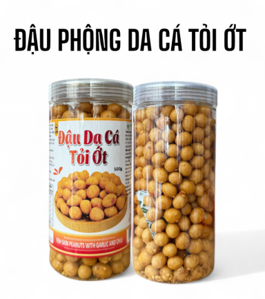 Đậu Phộng Da Cá Tỏi Ớt Thơm Ngon 500g Hộp - 8936208931117