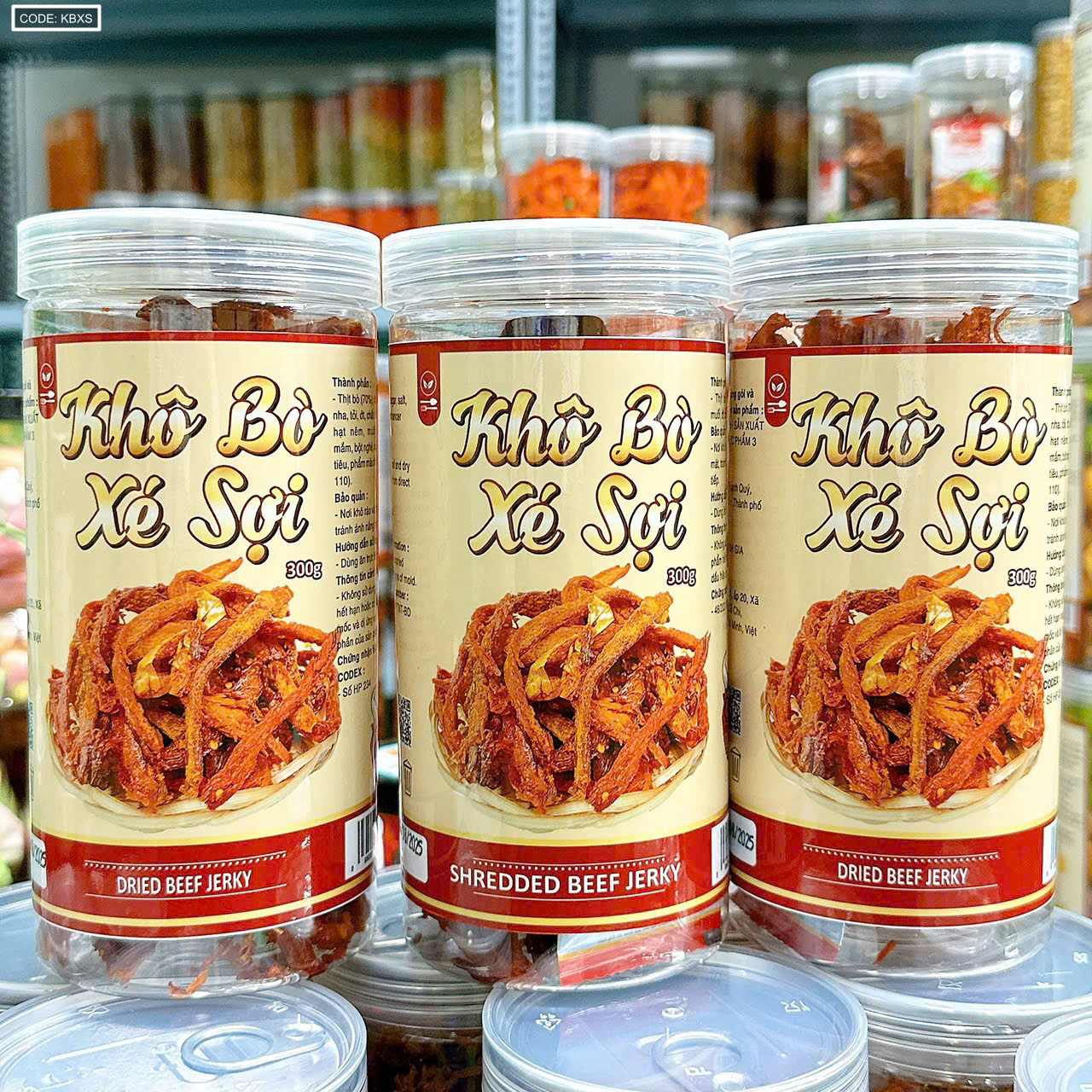 Khô Bò Xé Sợi Loại Ngon 300g hộp 6 Khô Bò Xé Sợi Loại Ngon 300g hộp
