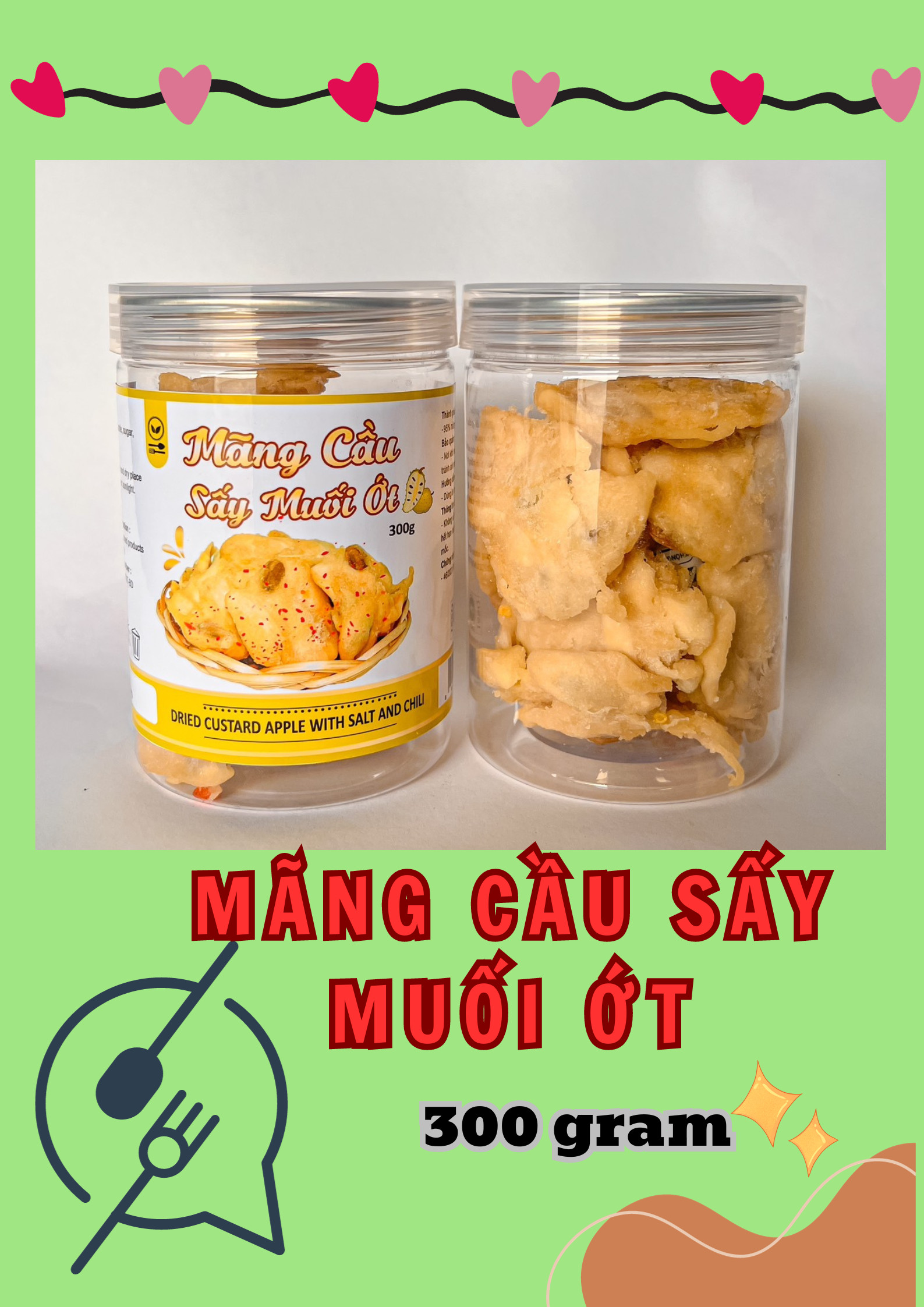 Mãng Cầu Sấy Muối Ớt Thơm Ngon 300g 3 Mãng Cầu Sấy Muối Ớt Thơm Ngon 300g