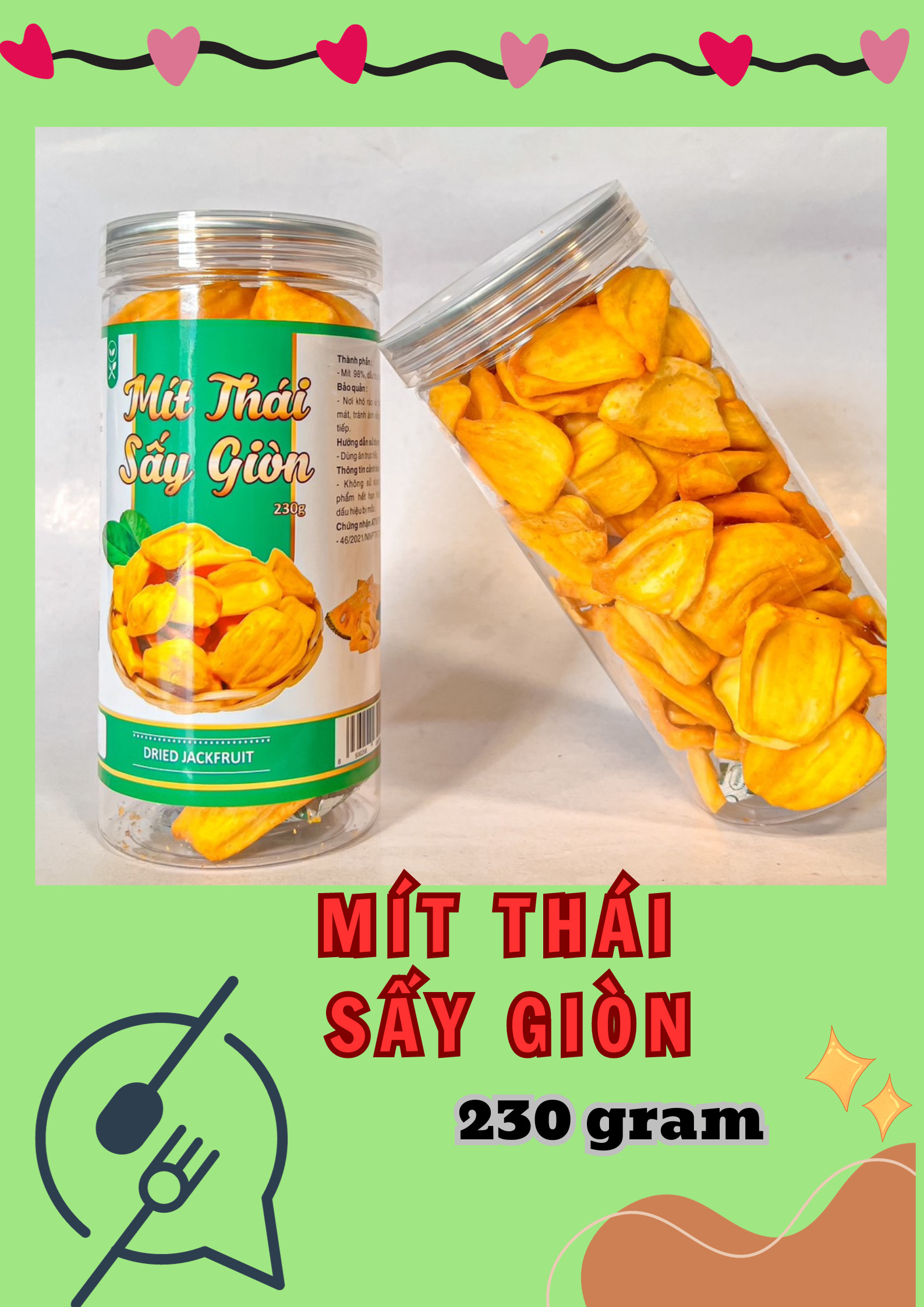 Mít Thái Sấy Giòn Thơm Ngon 230g (Loại Xuất Khẩu) 3 Mít Thái Sấy Giòn Thơm Ngon 230g (Loại Xuất Khẩu)