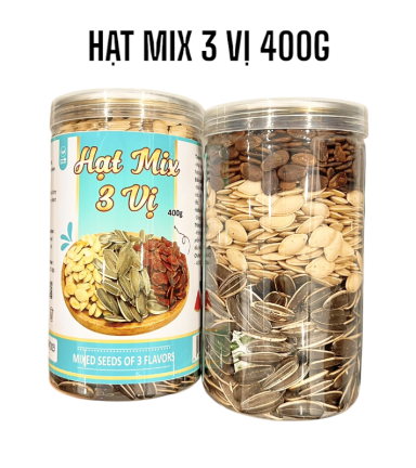 Hạt Mix 3 Vị (Hướng dương - Hạt dưa - Hạt bí) Thơm Ngon 400g - 8936208930790