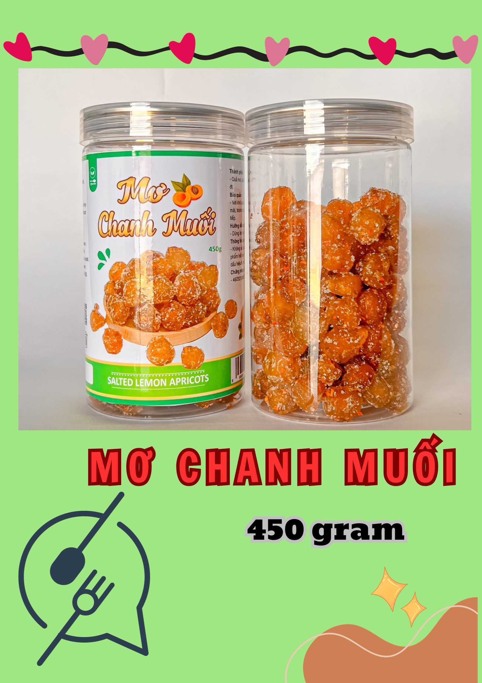 Chỗ sỉ mơ Chanh Muối Thơm Ngon 450g 2 Chỗ sỉ mơ Chanh Muối Thơm Ngon 450g