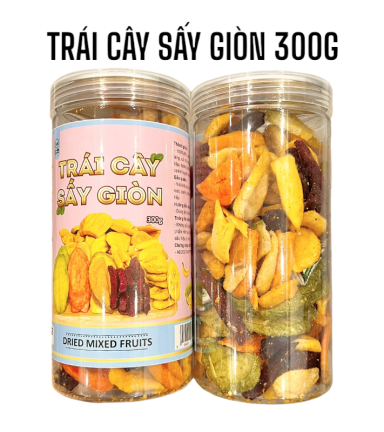 Trái Cây Thập Cẩm Sấy Giòn Thơm Ngon 300g Hộp - 8936208930301