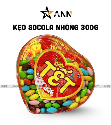 Kẹo Nhộng Socola Hộp Trái Tim 350g Hộp Quà Tết 2026 - KNSTT