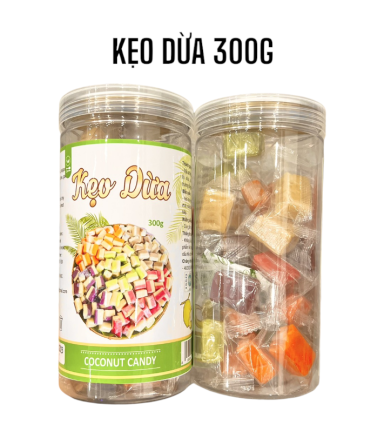 Kẹo Dừa Mix 9 Vị Thơm Ngon 300g - KDM9V