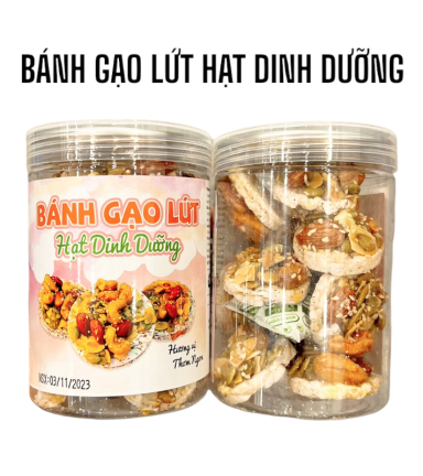 Bánh Gạo Lứt Hạt Dinh Dưỡng Thơm Ngon 200g Hộp - BGLHDD