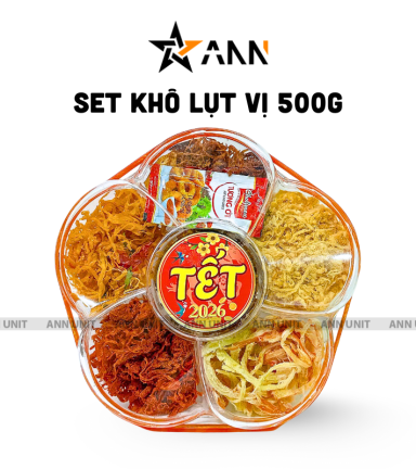 Hộp Quà Tết Set Khô Lục Vị 500g - Hộp Bông Mai Hộp Quà Tết 2026 - 8936208933685
