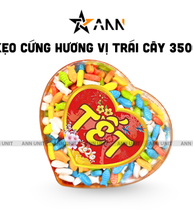 Kẹo Ngũ Sắc Trái Cây - Kẹo Cứng Hộp Trái Tim 350g Hộp Quà Tết 2026 - 8936208934057