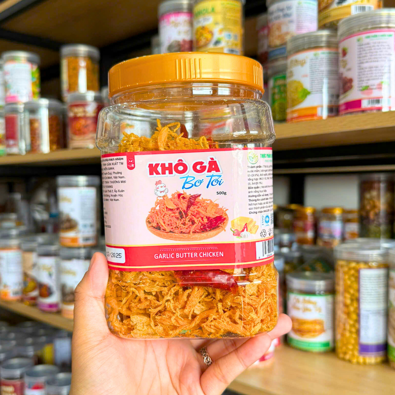Nơi lấy sỉ khô Gà Bơ Tỏi Thơm Ngon 500g hộp 5 Nơi lấy sỉ khô Gà Bơ Tỏi Thơm Ngon 500g hộp