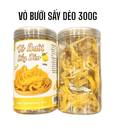 Vỏ Bưởi Sấy Dẻo Thơm Ngon 300g Hộp - 8936208930332