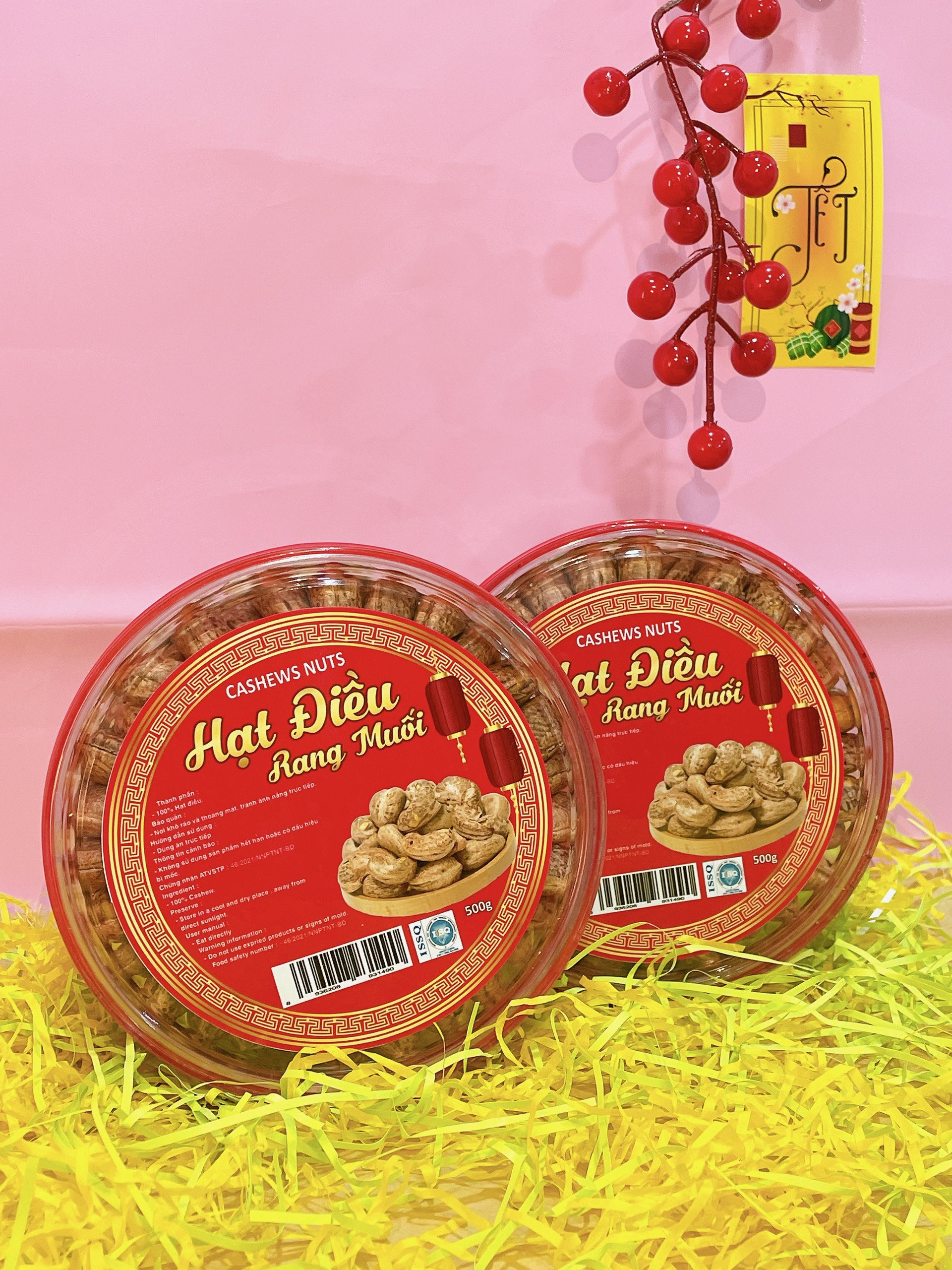 Hạt Điều Xếp Hoa Hộp Tròn 500g 3 Hạt Điều Xếp Hoa Hộp Tròn 500g