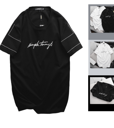 Áo Thun Nam Cổ Tròn In Chữ Simple Things Tay Viền Sọc (Có size 3x) - AB490