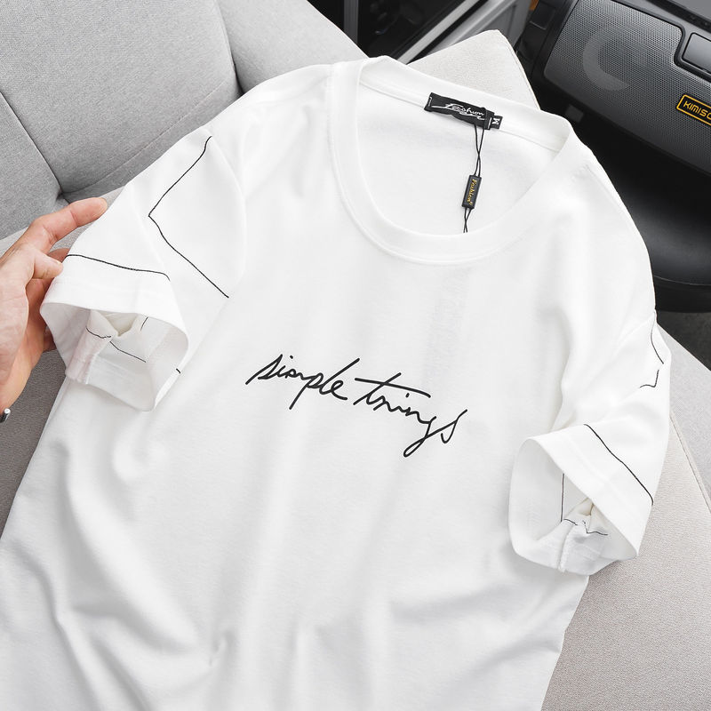 22796-z4853758774250-6aa64952ce94ae75d9eaff1da8b866ce-2.png Áo Thun Nam Cổ Tròn In Chữ Simple Things Tay Viền Sọc (Có size 3x) - AB490