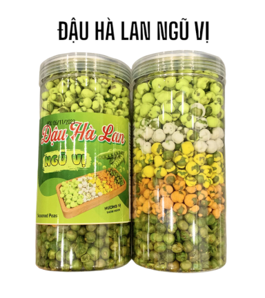 Đậu Hà Lan Ngũ Vị Thơm Ngon 450g (sầu riêng - phô mai - sữa dừa - wasabi - tỏi ớt ) - 8936208931391