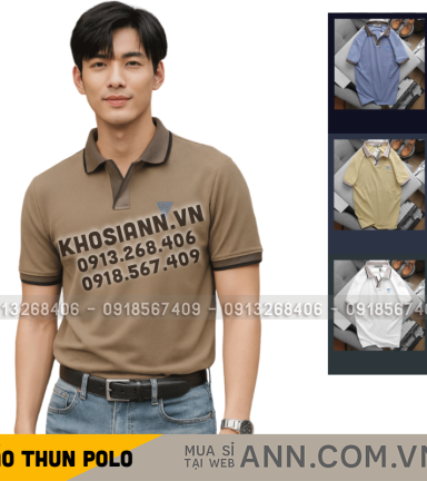 Áo Thun Nam Polo Cổ Bẻ Thêu Logo Hình Tam Giác (Có size 3x) - CS214