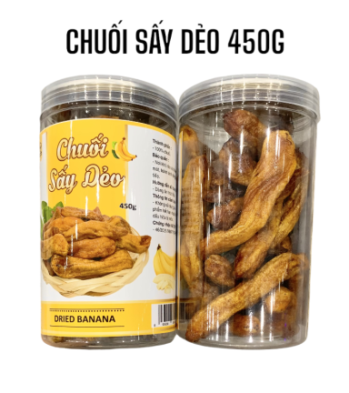 Chuối Sấy Dẻo Thơm Ngon 450g Hộp - 8936208934255