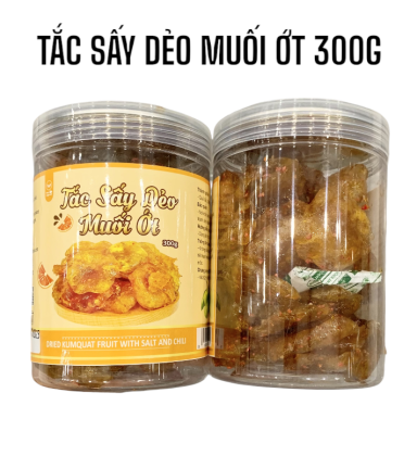 Tắc Sấy Dẻo Muối Ớt Thơm Ngon 300g Hộp - 8936208933340