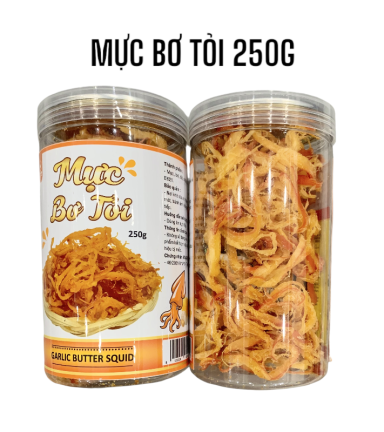 Mực Bơ Tỏi Thơm Ngon 250g Hộp - 8936208931070
