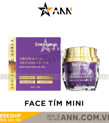 Kem Face Tím Giảm Nám Soo Young Mini Green Algae Melasma Cream - FACETIMMINI