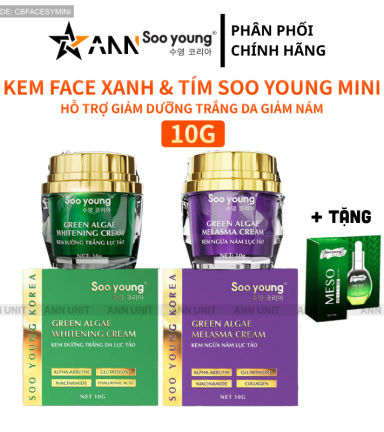 Combo Face Ngày Lục Tảo Soo Young Mini + Face Đêm Lục Tảo Soo Young Mini (Tặng 1 Serum meso) - CBFACESYMINI