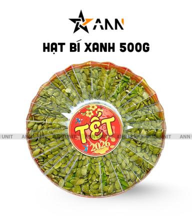 Hộp Quà Tết Hạt Bí Xanh Sấy Mộc Thơm Ngon 500g - Hộp Sun Khía Hộp Quà Tết 2026 - HBXHK