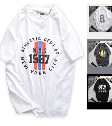 Áo Thun Nam Cổ Tròn Rurumen Màu Trắng In Chữ NYC 1987 - AB494