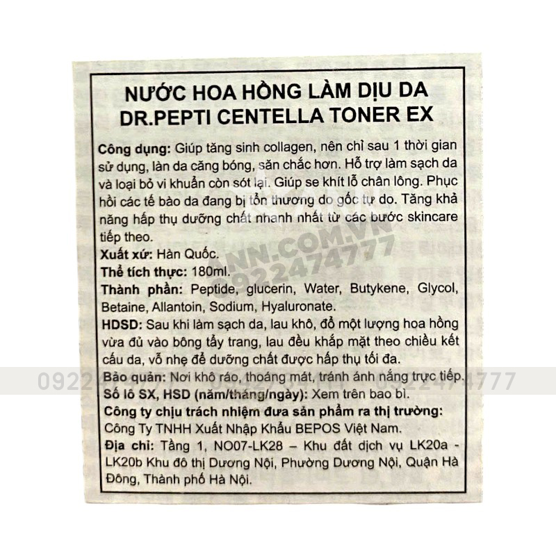 Chuyên sỉ nước Hoa Hồng Dr.Pepti Centella Toner Hàn Quốc 180ml 7 Chuyên sỉ nước Hoa Hồng Dr.Pepti Centella Toner Hàn Quốc 180ml
