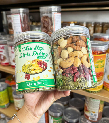 Hạt Mix Dinh Dưỡng Tách Vỏ Thơm Ngon 400g Hộp Pet - 8936208932855